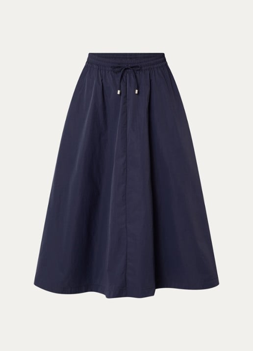 Josephine & Co Cullen midi rok met trekkoord - voorkant 3 donkerblauw
