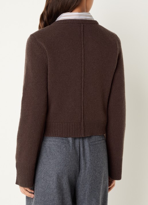 Josephine & Co Cyndi fijngebreid vest met ronde hals - achterkant 4 bruin
