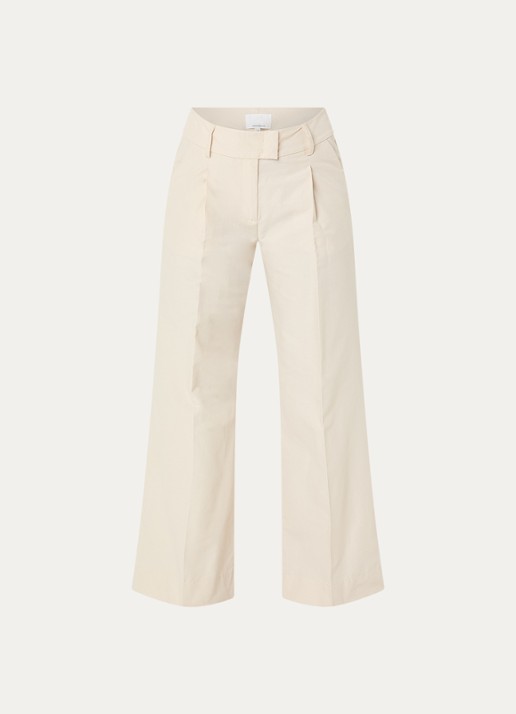 Josephine & Co High waist wide fit pantalon met steekzakken - voorkant 2 beige