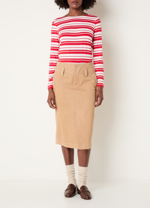 Josephine & Co Longsleeve met streepprint - voorkant 2 rood