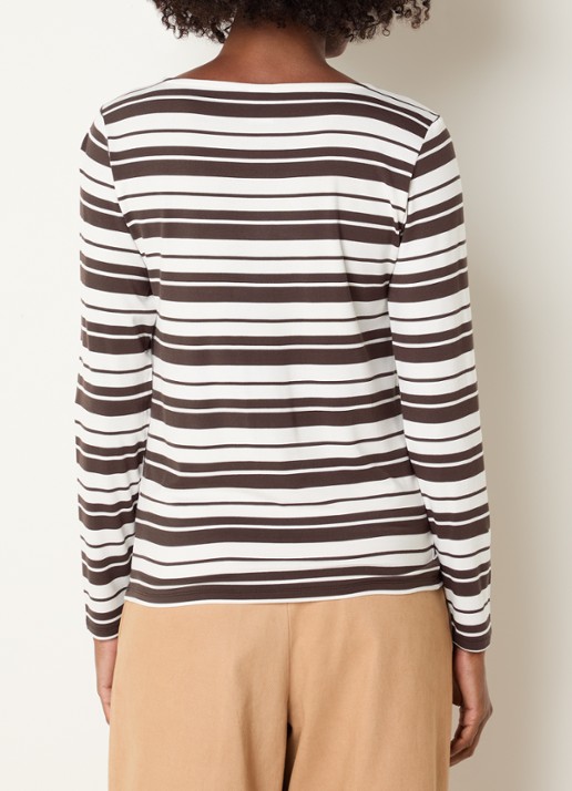 Josephine & Co Longsleeve met streepprint - achterkant 3 donkerbruin