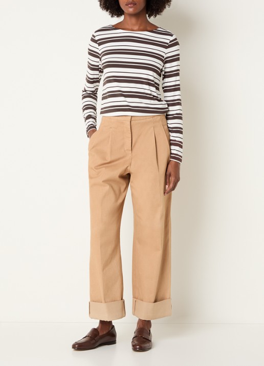 Josephine & Co Longsleeve met streepprint - voorkant 2 donkerbruin