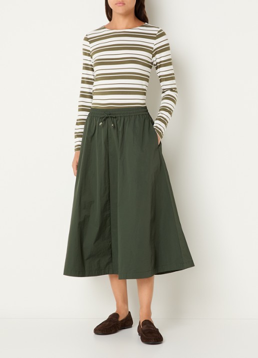 Josephine & Co Longsleeve met streepprint - voorkant 3 mosgroen