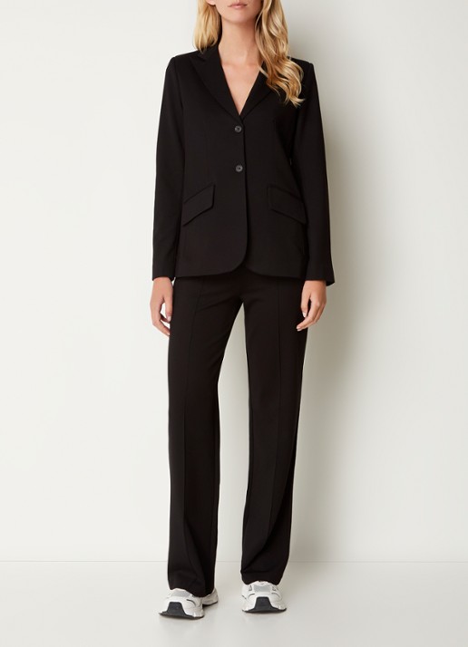 Josephine & Co Parker high waist straight fit pantalon van jersey - voorkant 3 zwart