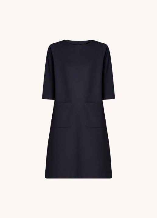 Josephine & Co Polly mini jurk van jersey met opgestikte zakken  - voorkant donkerblauw