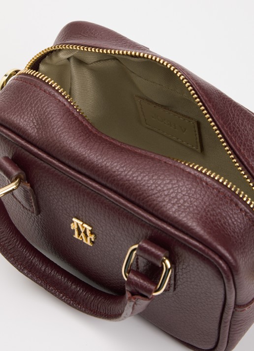 JOSH V Amandine crossbodytas met afneembare schouderriem  - detail aubergine