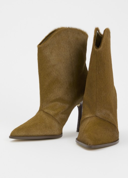 JOSH V Aurelia enkellaars van leer  - detail 5 donkerkhaki