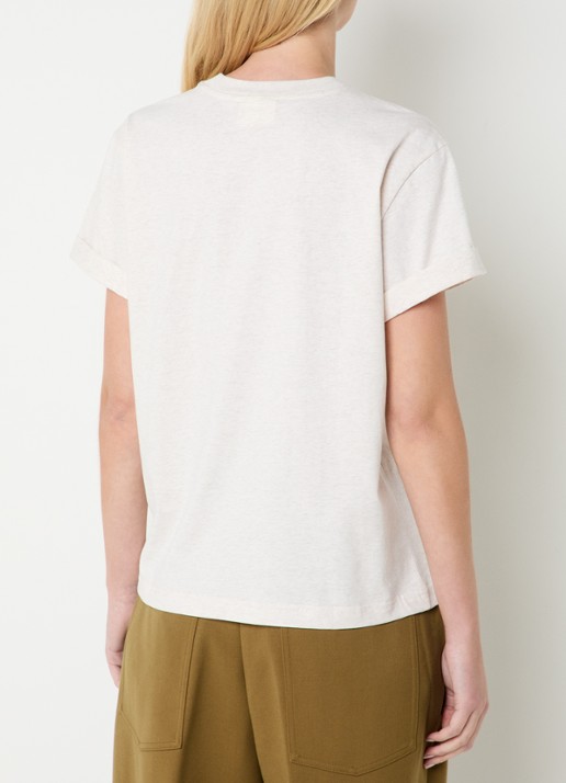 JOSH V Britta T-shirt met logoprint en strass - achterkant 4 creme