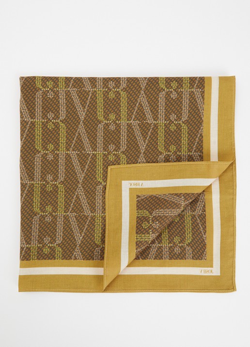 JOSH V Bryce sjaal met logoprint 60 x 60 cm
