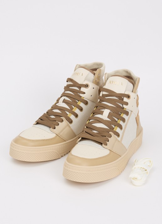 JOSH V Cynthia sneaker met details van leer - detail creme