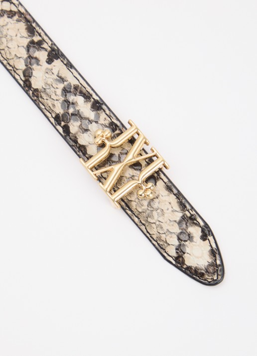 JOSH V Dorissa reversible riem met slangenprint en logo - detail 2 beige