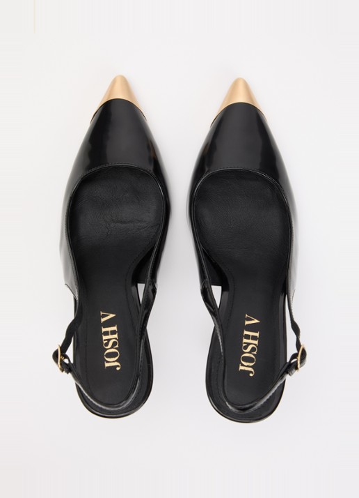 JOSH V Eleanna slingback met metallic details  - detail 4 zwart