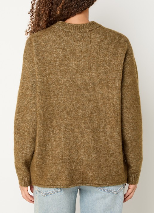 JOSH V Elina grofgebreide trui in alpaca wolblend - achterkant 4 zand