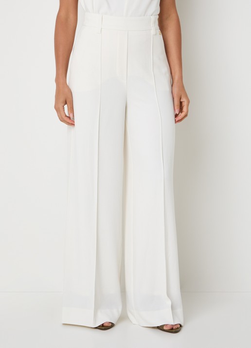 JOSH V Essa high waist straight fit pantalon met siernaad