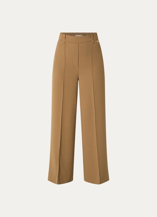 JOSH V Essa high waist straight fit pantalon met siernaad - voorkant 3 camel