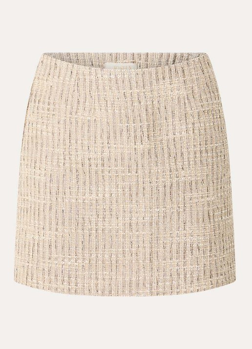 JOSH V Etta minirok met tweed-look en lurex - voorkant 2 beige