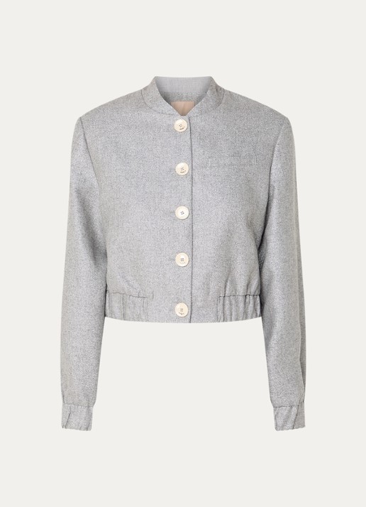 JOSH V Fabienne jack in wolblend met lurex - voorkant 4 grijs