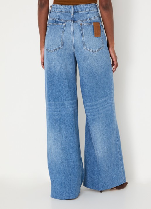 JOSH V Gloria high waist wide leg jeans met lichte wassing - achterkant 5 indigo