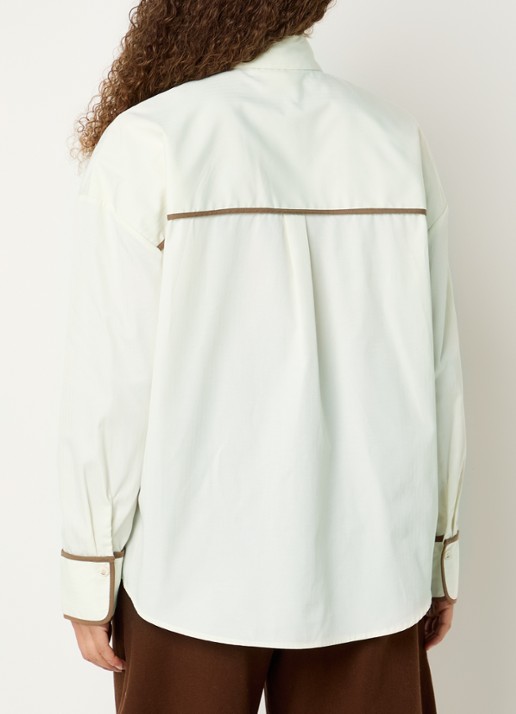 JOSH V Kea blouse met borstzak en logo - achterkant 2 gebroken wit