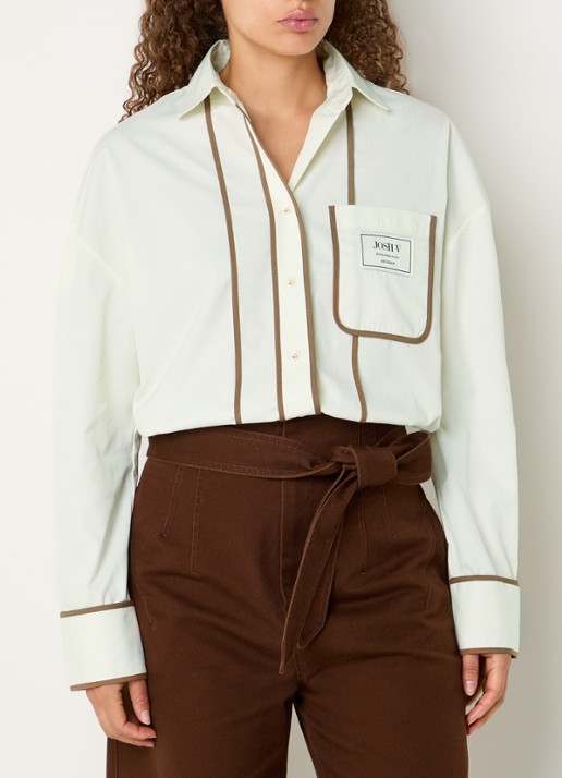 JOSH V Kea blouse met borstzak en logo