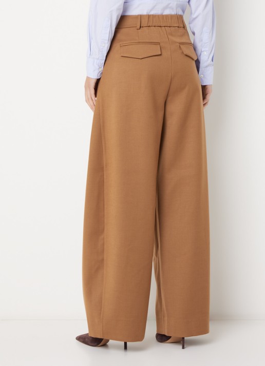 JOSH V Kyle high waist balloon fit pantalon met steekzakken - achterkant 4 cognac
