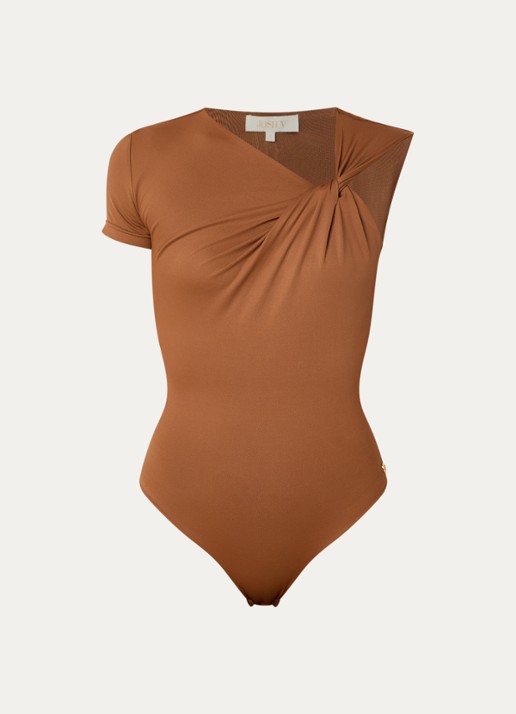 JOSH V Levi body met geknoopt detail - voorkant 2 cognac