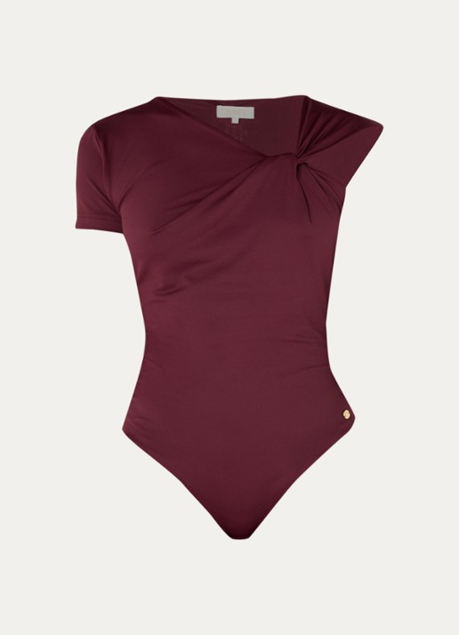 JOSH V Levi body met geknoopt detail - voorkant 3 bordeauxrood