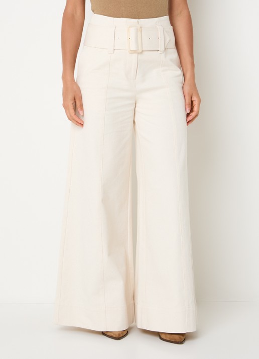 JOSH V Maureen high waist wide leg jeans met ceintuur