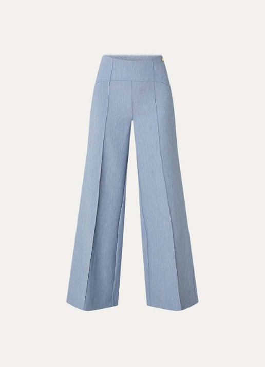JOSH V Michella high waist wide leg pantalon - voorkant 3 staalblauw