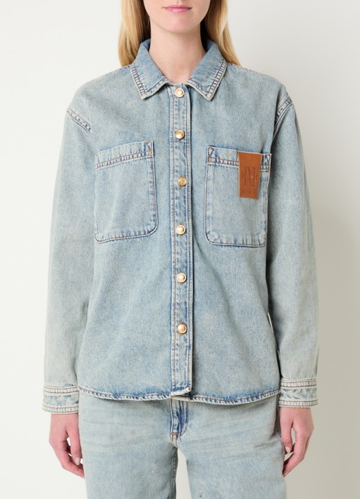 JOSH V Mylessa blouse van denim met logo
