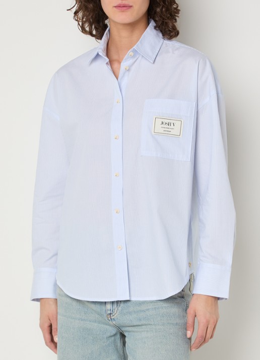 JOSH V Neveah blouse met streepprint en sjaal