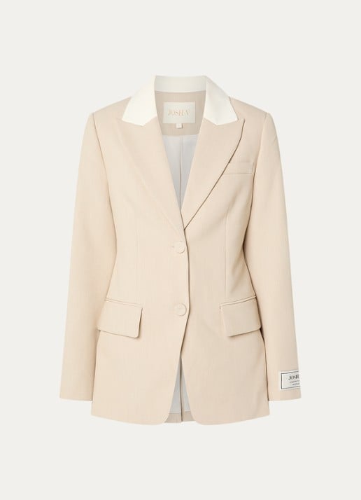 JOSH V Nila blazer met klepzakken - voorkant beige