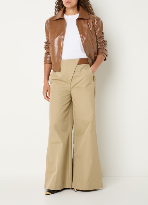 JOSH V Peaden bomberjack van imitatieleer met glanzende finish - voorkant 4 cognac