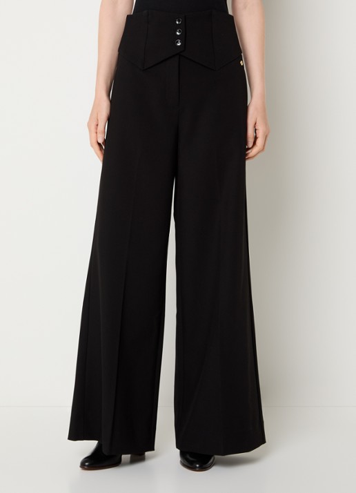 JOSH V Petra high waist wide fit pantalon met persplooi