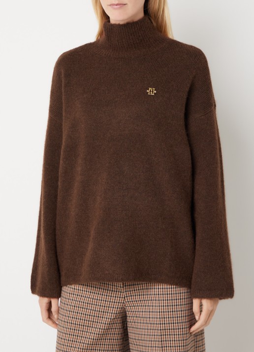 JOSH V Roelien grofgebreide trui in alpaca wolblend met col