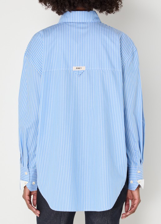 JOSH V Sissie blouse met streepprint - achterkant 4 blauw