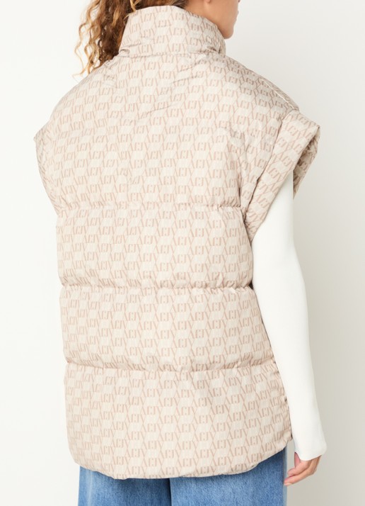 JOSH V Staya bodywarmer met logoprint - achterkant 2 beige