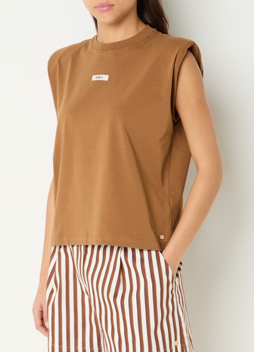 JOSH V Sue top met schoudervulling met logo