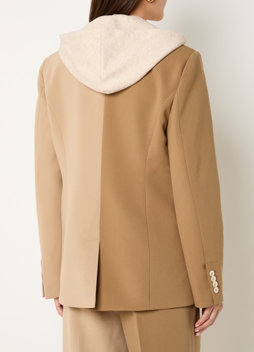 JOSH V Suus Hoodie blazer met uitneembare voering en schoudervulling - achterkant camel