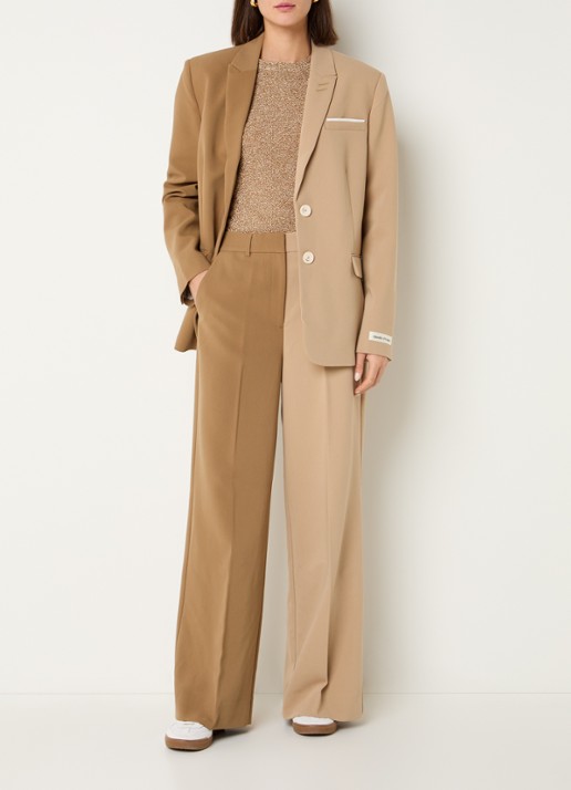 JOSH V Suus Hoodie blazer met uitneembare voering en schoudervulling - voorkant 3 camel