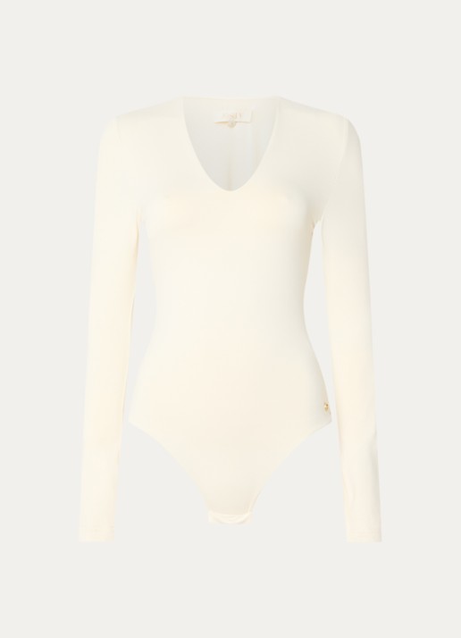 JOSH V Wyren body top met stretch - voorkant gebroken wit