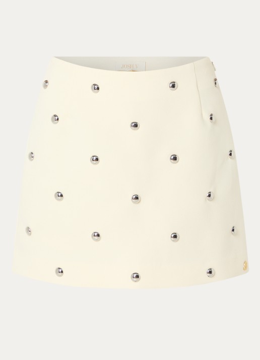 JOSH V Zeno mini rok met studs - voorkant 2 lichtgeel