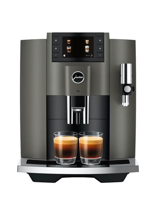 JURA E8 Dark Inox (EC) koffiemachine - voorkant zwart