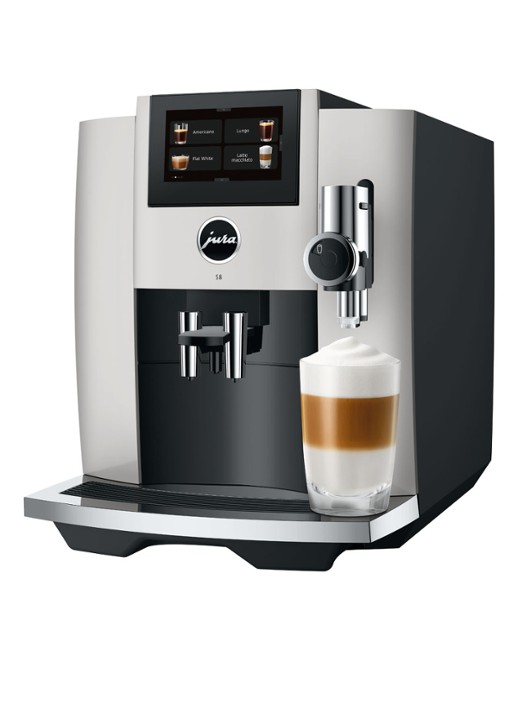 JURA S8 Platina EB volautomatische koffiemachine - voorkant 2 zilver