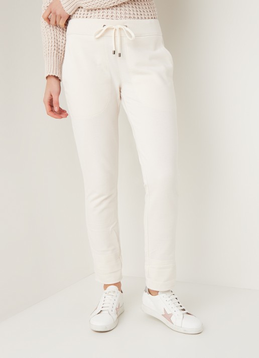 JUVIA Joggingbroek van fleece - detail 3 creme