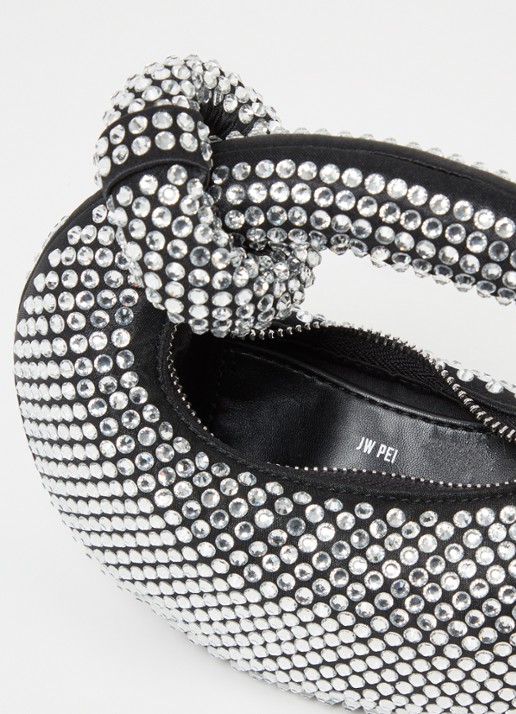 JW PEI Abacus Crystal handtas met strass - detail 3 zwart