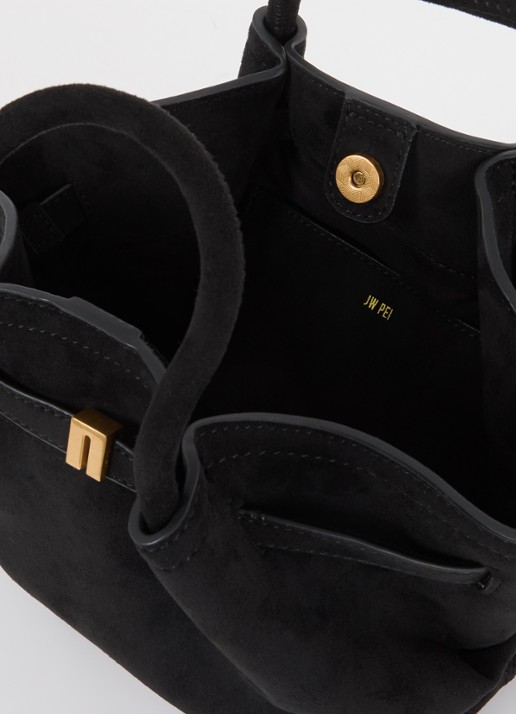 JW PEI Hana Mini handtas met afneembare schouderriem - detail zwart