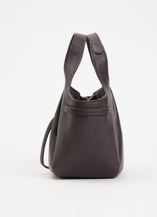 JW PEI Mabel Soft Bow handtas met afneembare schouderriem - detail 3 donkerbruin