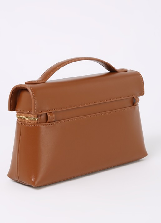 JW PEI Thea handtas met afneembare schouderriem - achterkant 4 cognac
