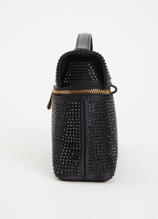 JW PEI Thea handtas met strass en afneembare schouderriem - detail 3 zwart
